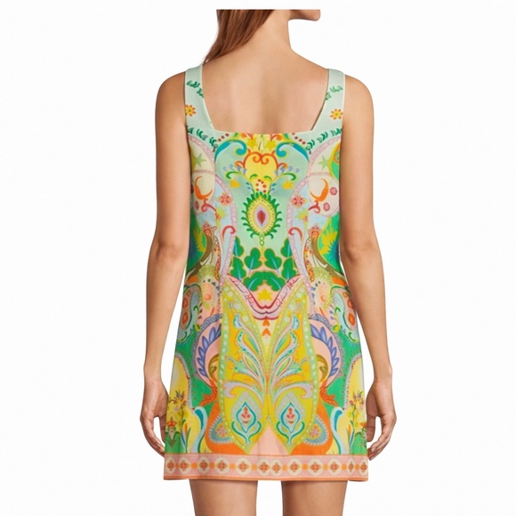 Antonio Melani NWT Eliana Printed Linen Square Neck Sleeveless Dress | Size M - Picture 2 of 6